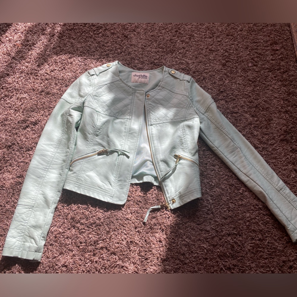 Mint faux leather jacket